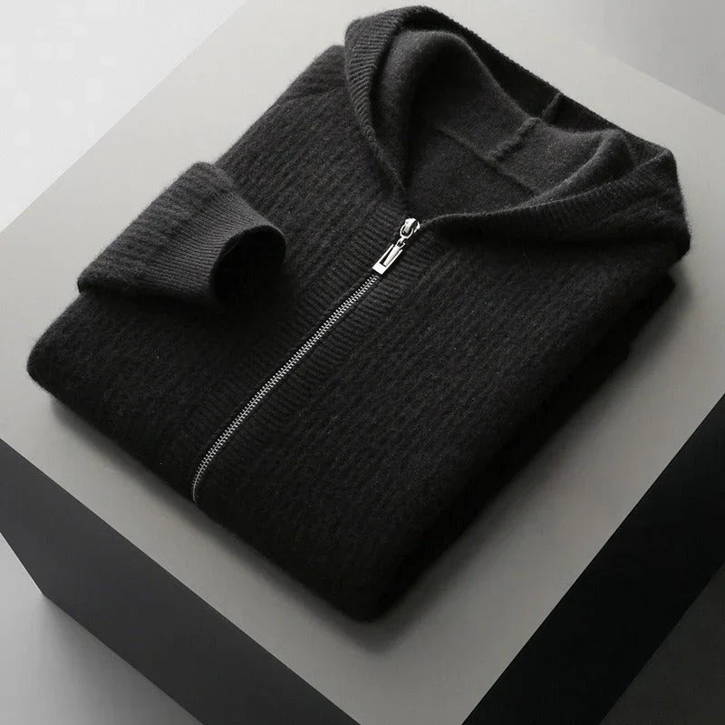 Sweat à capuche en laine et cachemire au chic discret homme – Crest