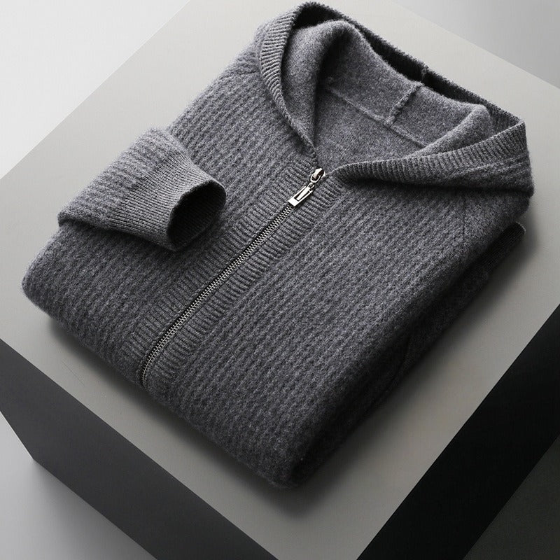 Sweat à capuche en laine et cachemire au chic discret homme – Crest