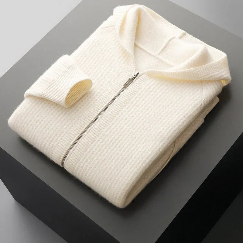 Sweat à capuche en laine et cachemire au chic discret homme – Crest