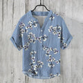 Chemise en lin et coton imprimé artistique légère et respirante homme – Pirou