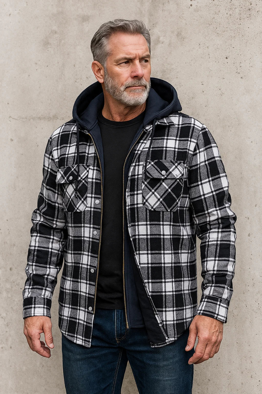 Veste en mélange de laine chaude élégante allure sobre homme – Cinq-Mars