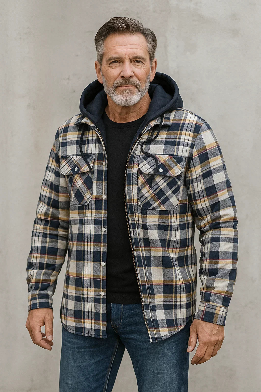 Veste en mélange de laine chaude élégante allure sobre homme – Cinq-Mars