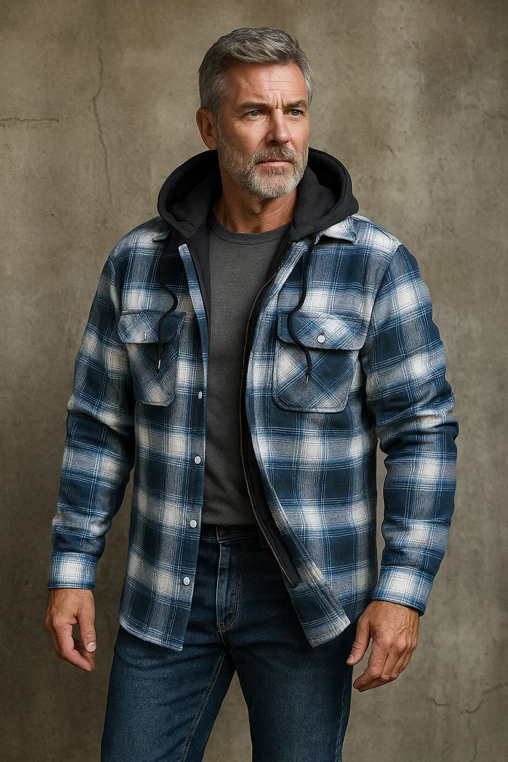 Veste en mélange de laine chaude élégante allure sobre homme – Cinq-Mars