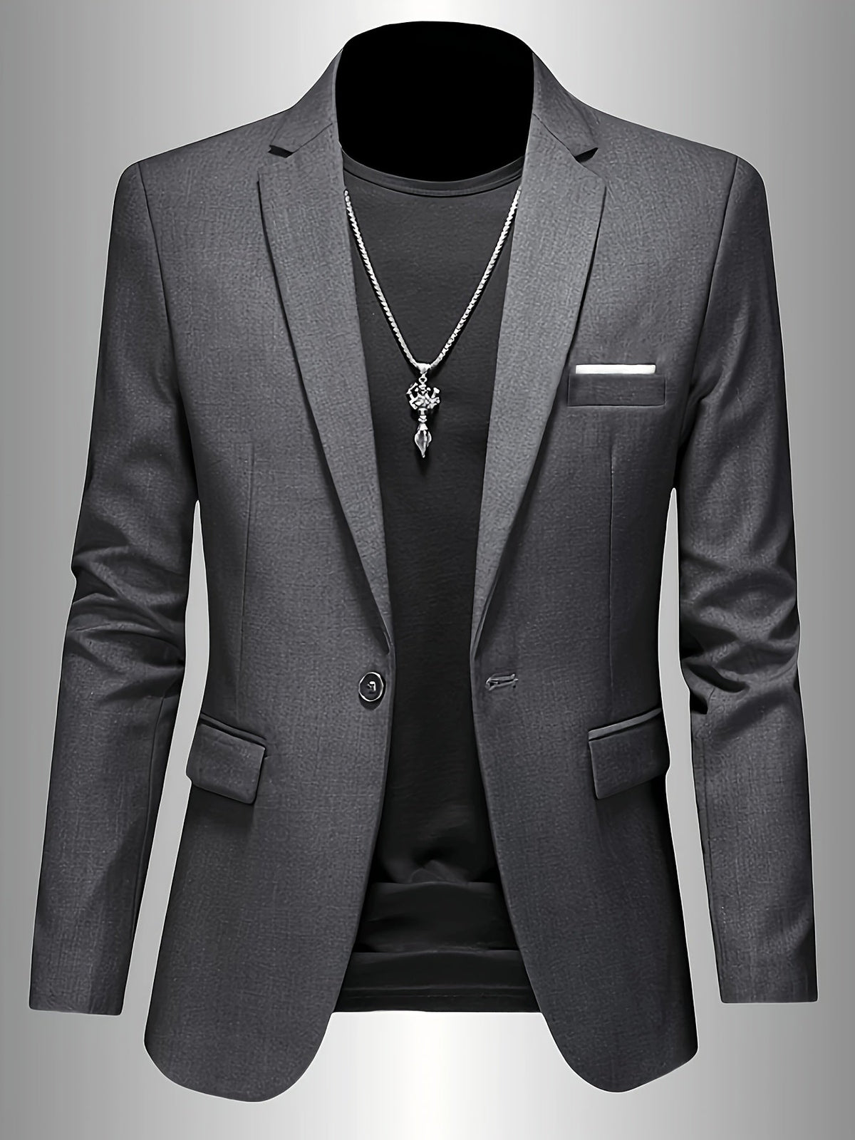 Blazer uni coupe ajustée à col revers