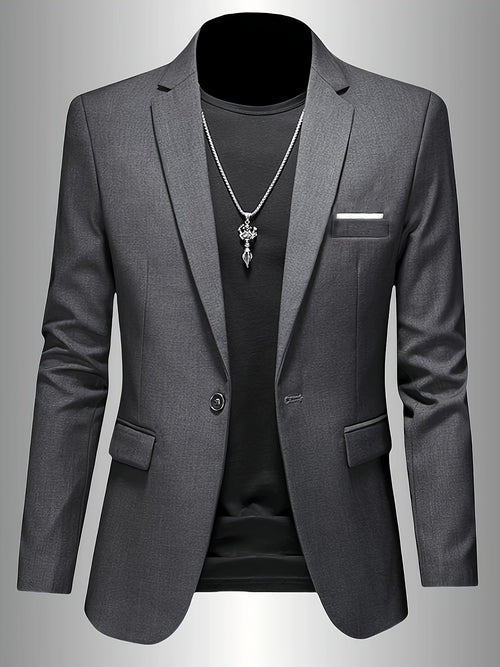 Blazer uni coupe ajustée à col revers