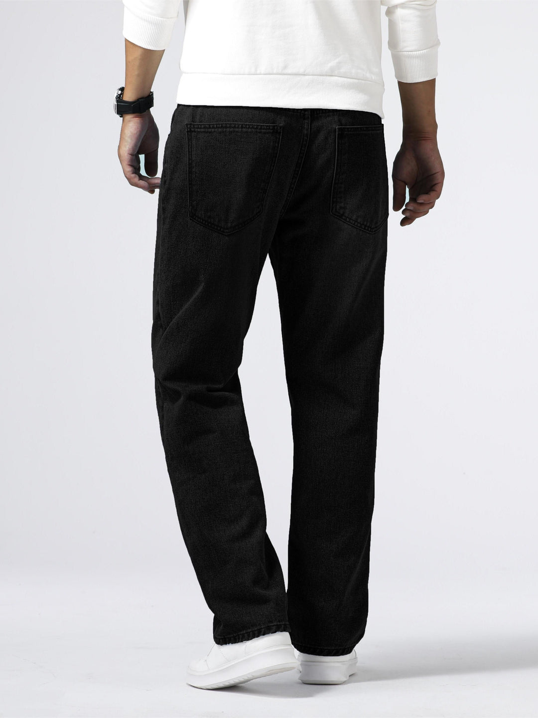 Jean droit délavé denim coupe droite quotidien style chic intemporel homme – Nohant
