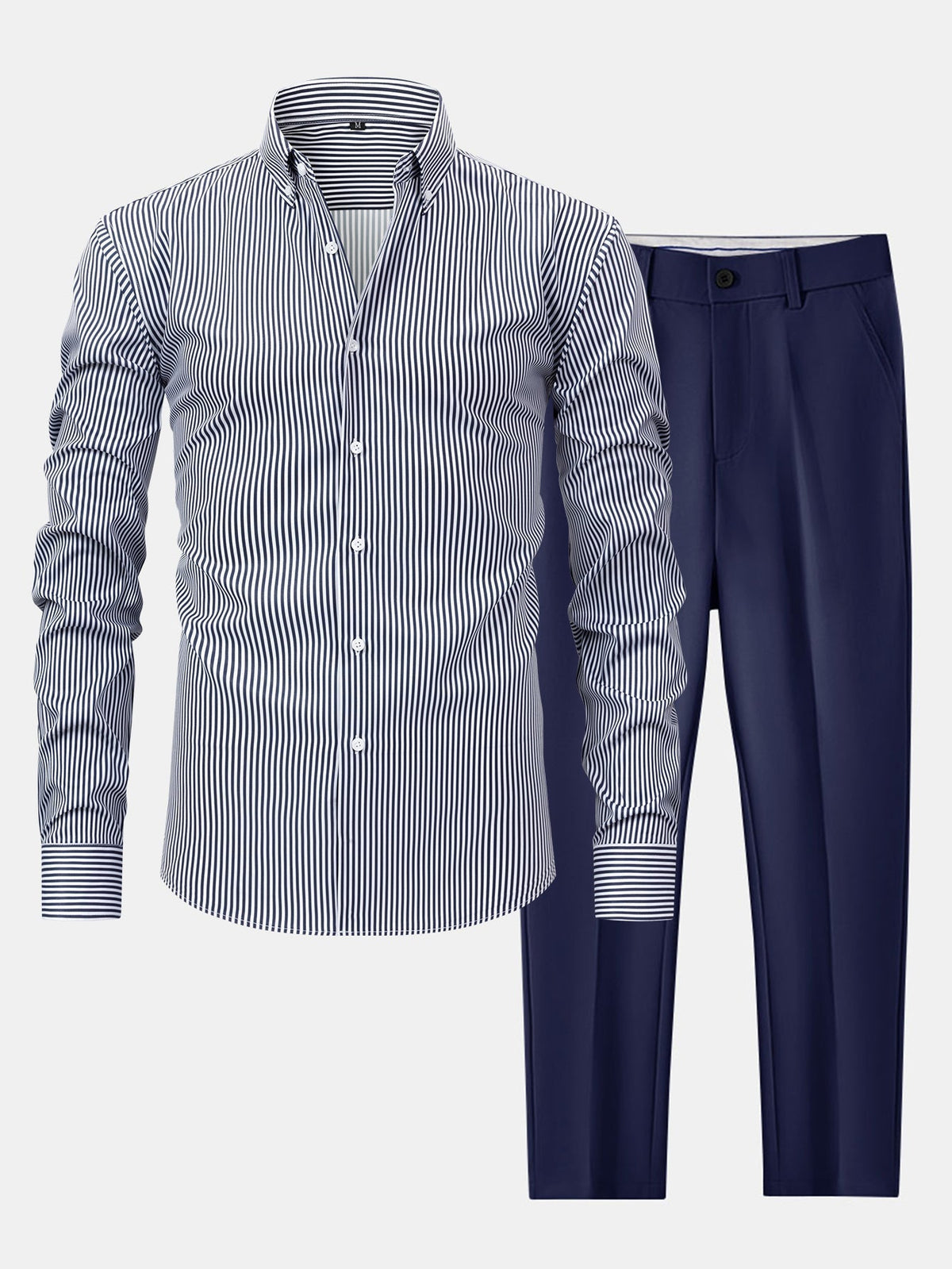 Ensemble chemise rayée et pantalon slim