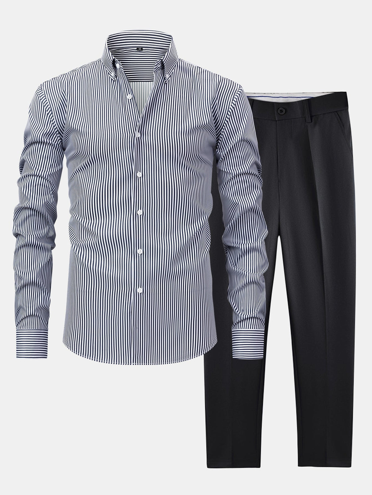 Ensemble chemise rayée et pantalon slim
