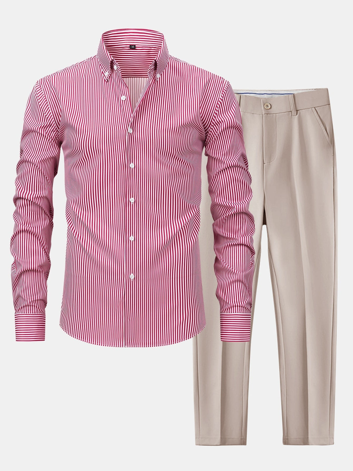 Ensemble chemise rayée et pantalon slim