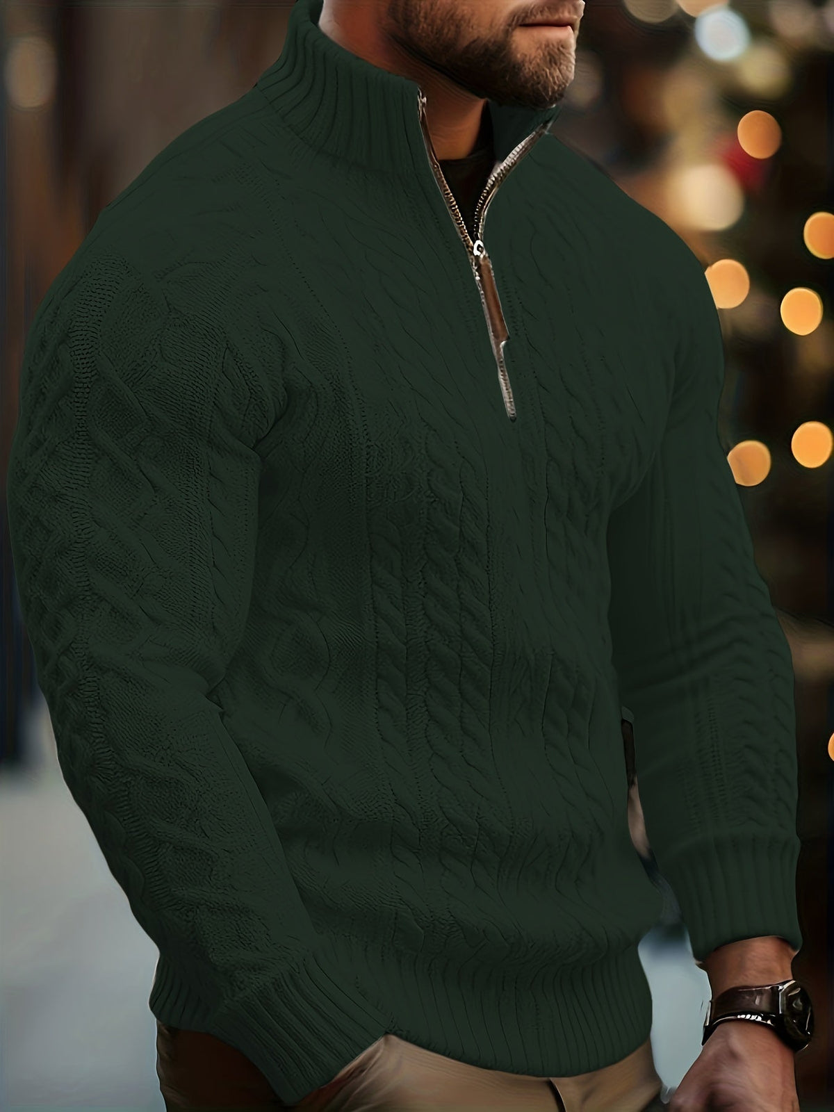 Pull col polo zippé en maille