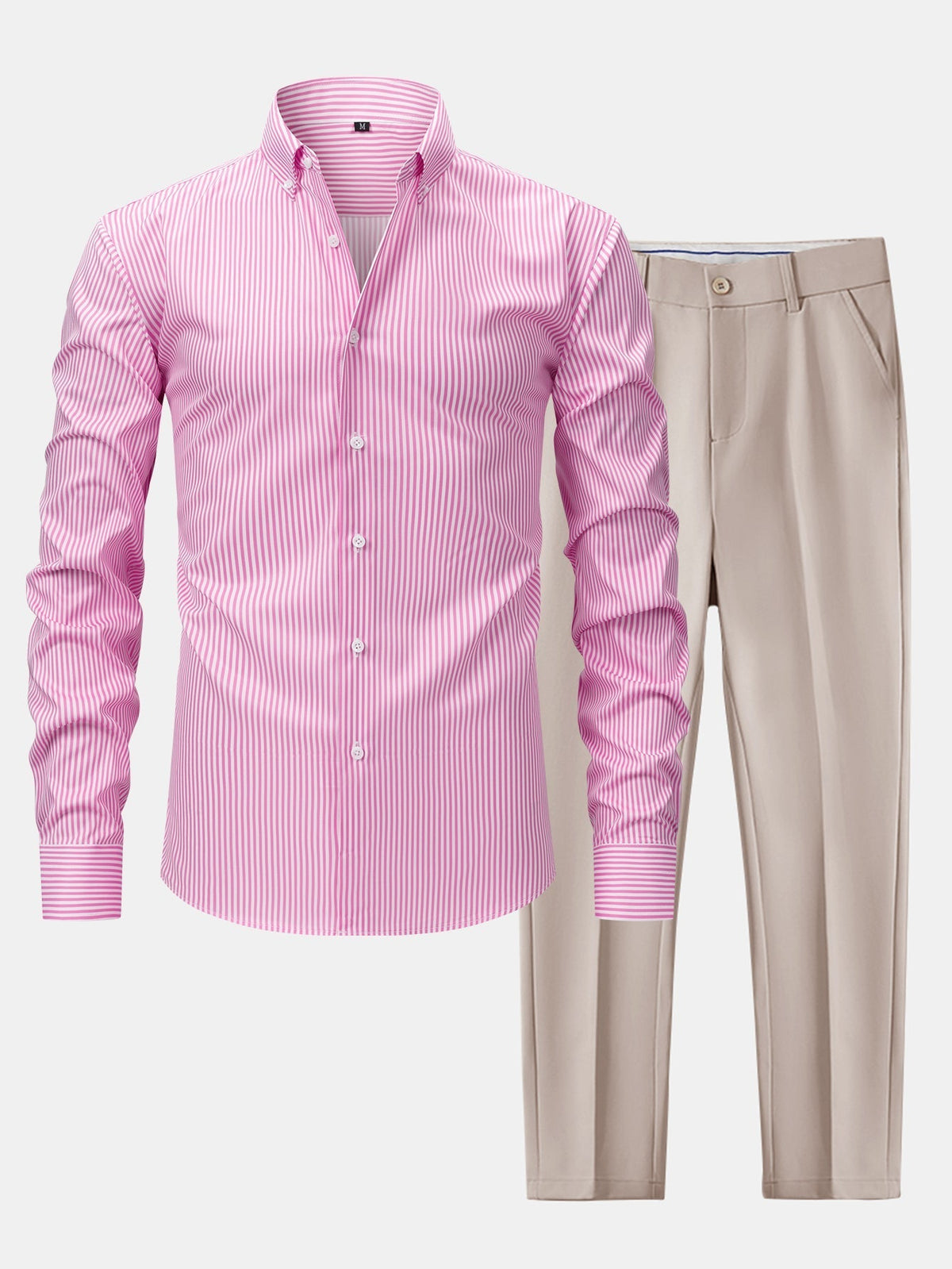 Ensemble chemise rayée et pantalon slim