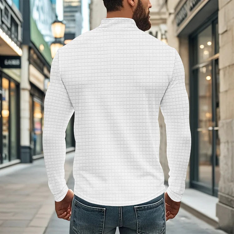 Sweat demi-zip à petits carreaux