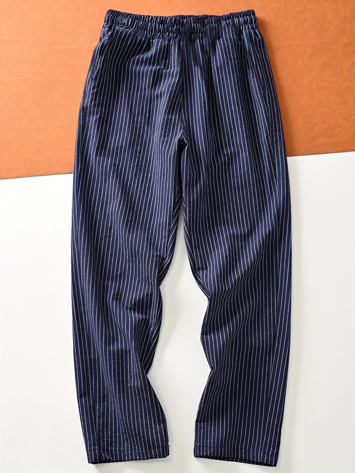 Pantalon ample à rayures cordon de serrage