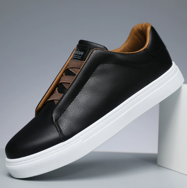 Baskets à lacets semelle épaisse contrastée tige lisse homme – Selles