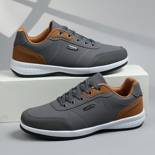 Baskets en toile ou cuir bicolores à lacets semelle contrastée homme – Margaux