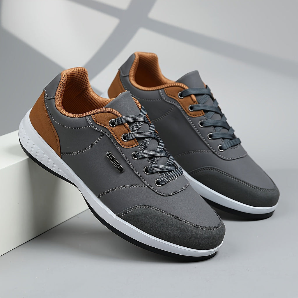 Baskets en toile ou cuir bicolores à lacets semelle contrastée homme – Margaux
