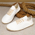 Espadrilles en toile texturée à lacets semelle bordée de corde homme – Montauban