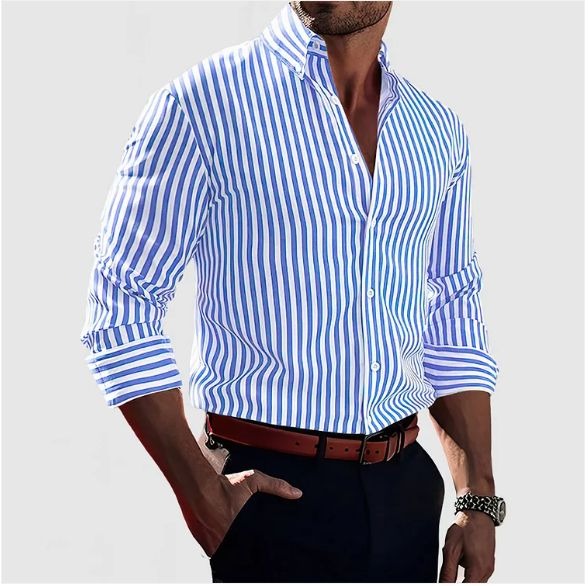 Chemise à rayures affirmées au chic discret au style intemporel homme – Saignon