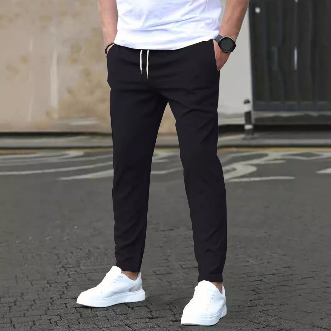 Pantalon droit uni coupe décontractée