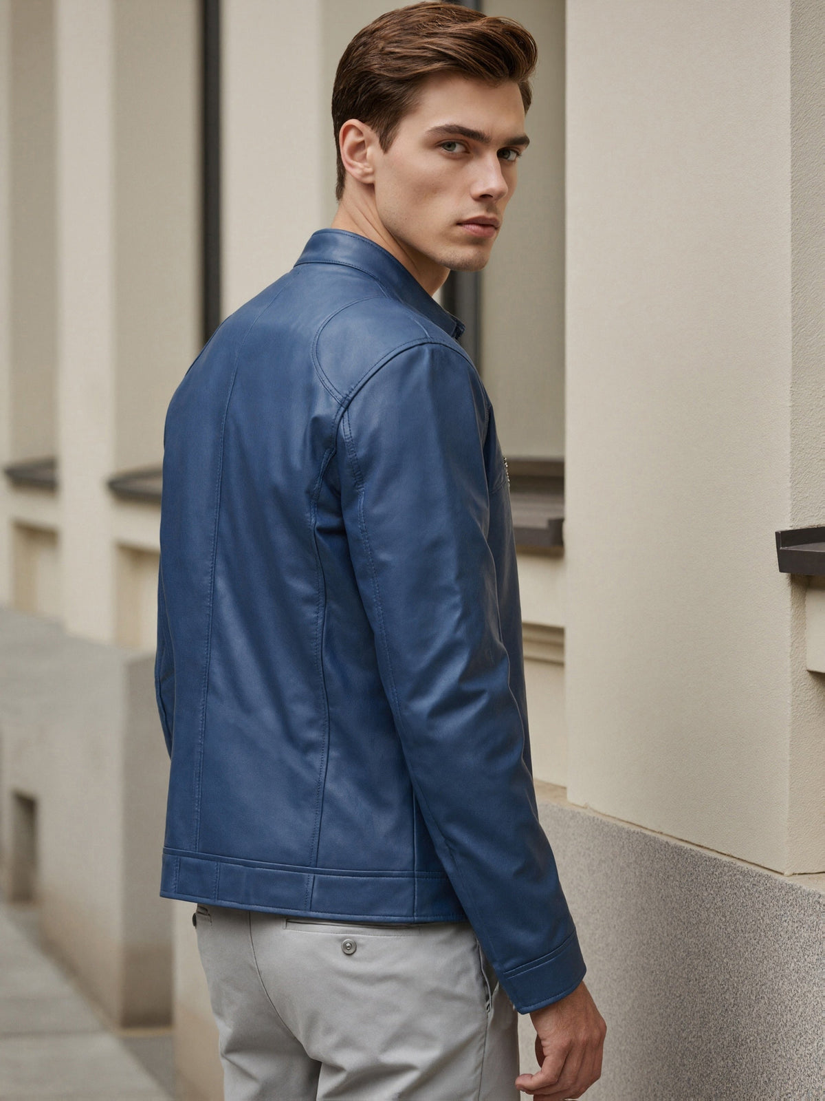 Veste zippée à col montant unie