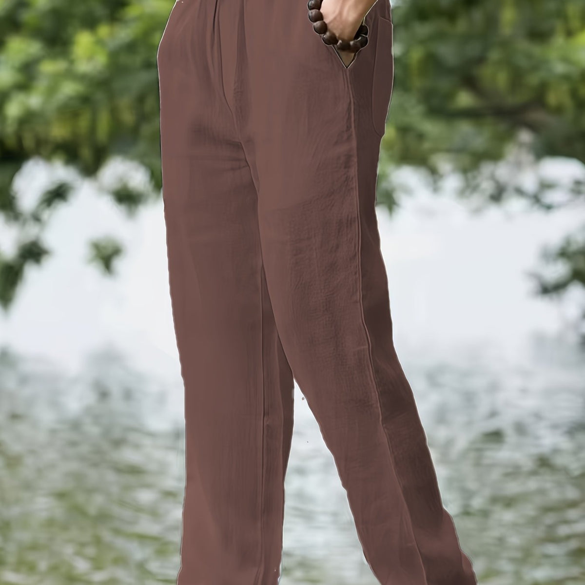 Pantalon uni coupe ample