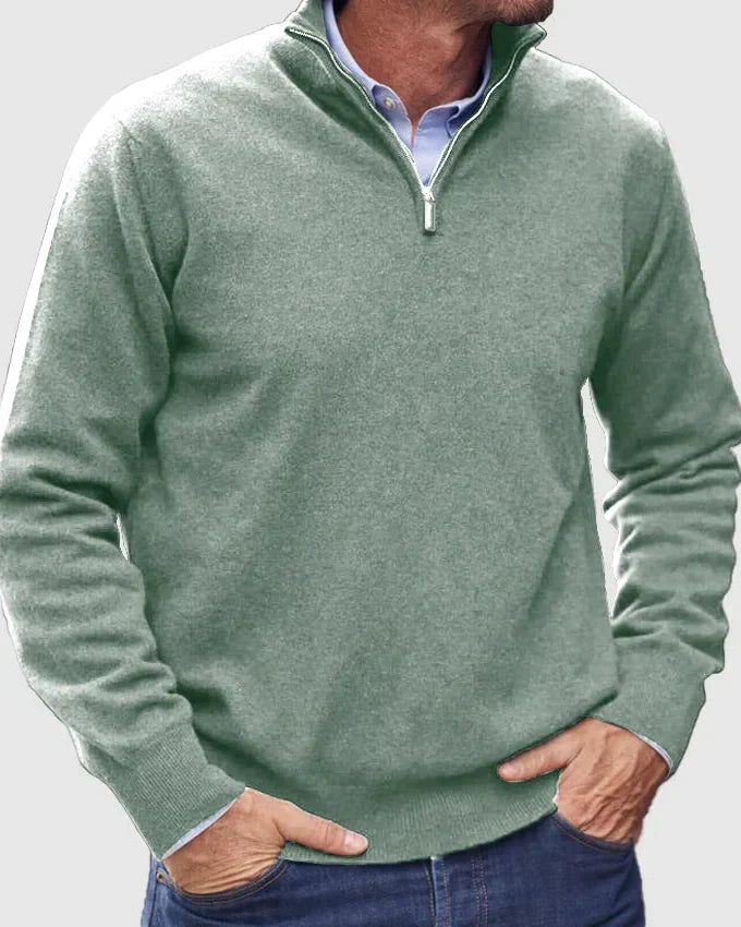 Pull à col zippé en maille