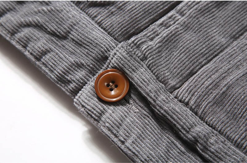 Veste en velours côtelé col en fausse fourrure doublure chaude automne-hiver homme – Pons