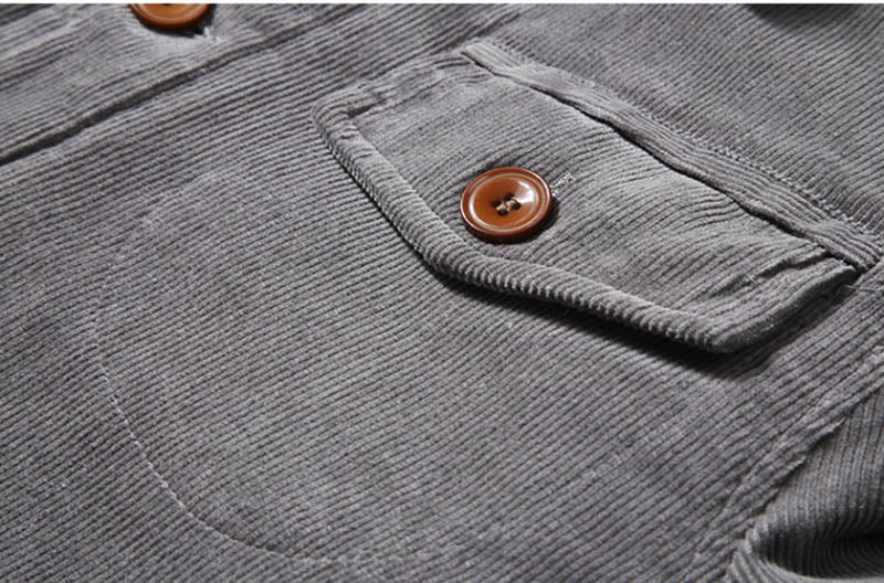Veste en velours côtelé col en fausse fourrure doublure chaude automne-hiver homme – Pons