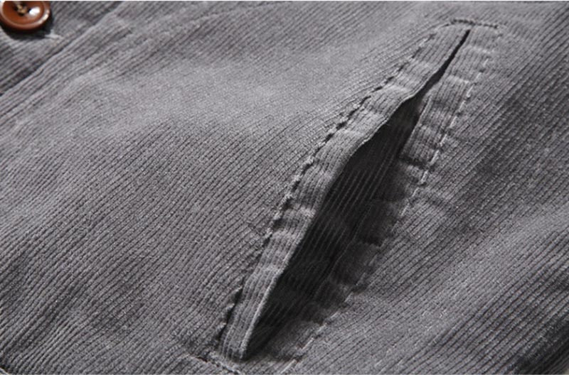 Veste en velours côtelé col en fausse fourrure doublure chaude automne-hiver homme – Pons