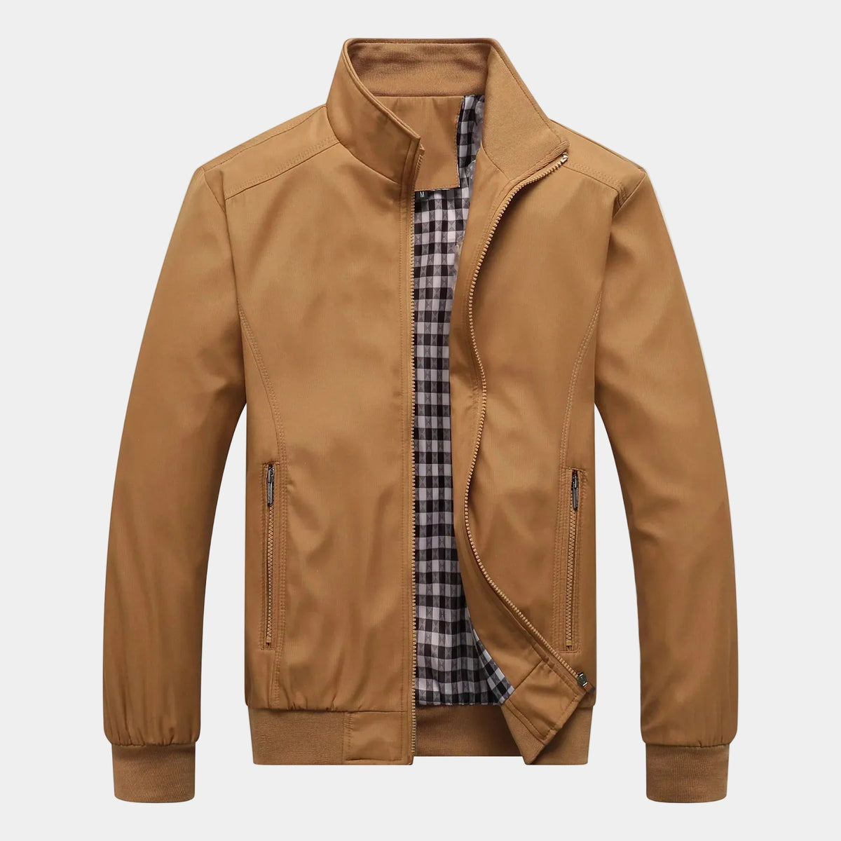 Blouson zippé à col montant poches zippées poignets resserrés homme – Pénestin
