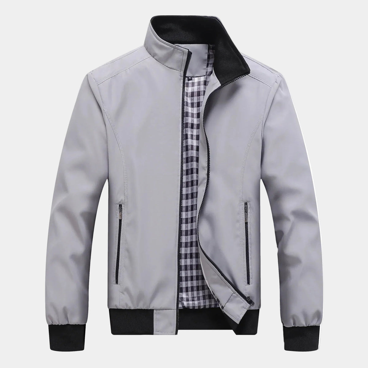 Blouson zippé à col montant poches zippées poignets resserrés homme – Pénestin