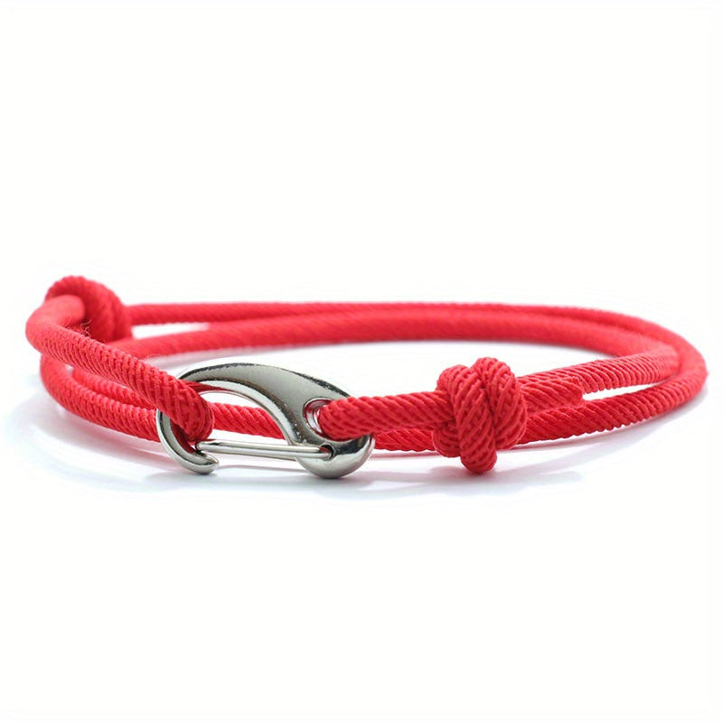 Bracelet à cordon tressé ancre marine noeuds décoratifs fermeture à crochet homme – Saint-Cirq-Lapopie