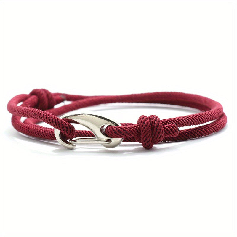 Bracelet à cordon tressé ancre marine noeuds décoratifs fermeture à crochet homme – Saint-Cirq-Lapopie