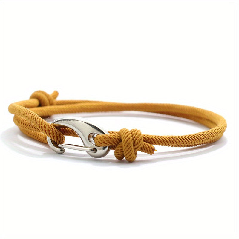 Bracelet à cordon tressé ancre marine noeuds décoratifs fermeture à crochet homme – Saint-Cirq-Lapopie
