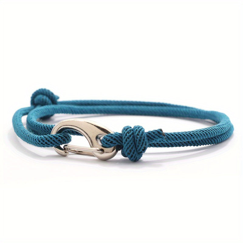 Bracelet à cordon tressé ancre marine noeuds décoratifs fermeture à crochet homme – Saint-Cirq-Lapopie