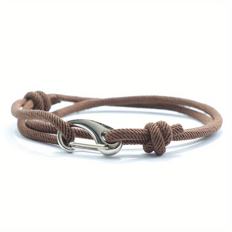 Bracelet à cordon tressé ancre marine noeuds décoratifs fermeture à crochet homme – Saint-Cirq-Lapopie