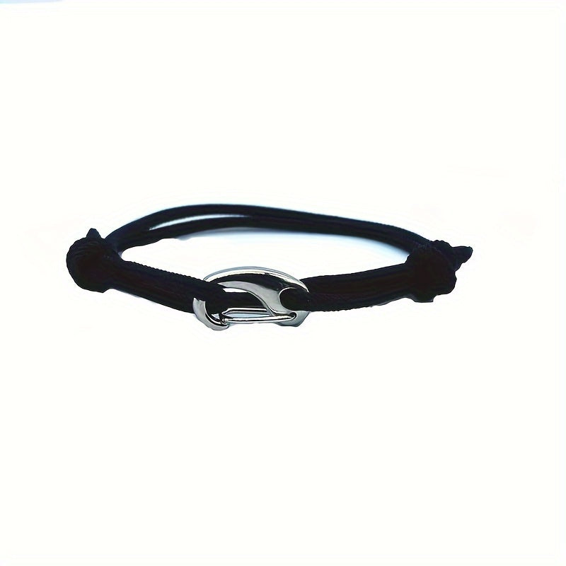 Bracelet à cordon tressé ancre marine noeuds décoratifs fermeture à crochet homme – Saint-Cirq-Lapopie