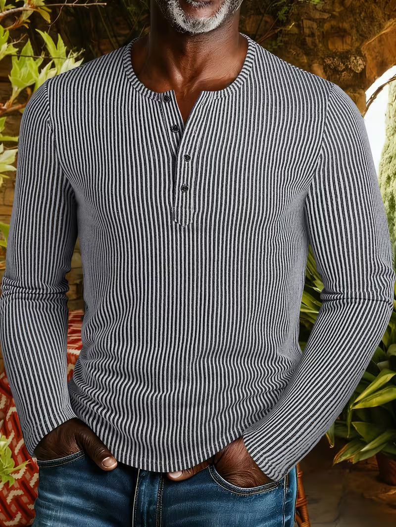 Chemise en maille texturée col boutonné