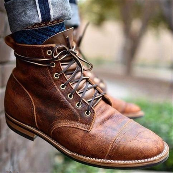 Bottes classiques en cuir semelle robuste pour l'automne et l'hiver homme – Pontorson