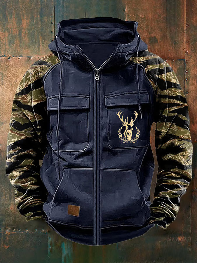 Sweat zippé à capuche multi-poches