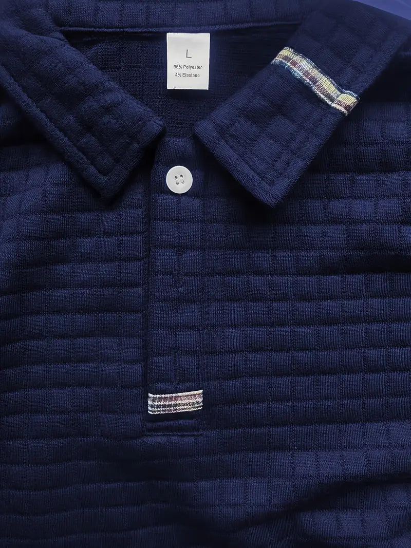 Polo manches longues texturé à poche zippée