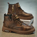 Bottes en cuir véritable à lacets silhouette affirmée maîtrisée homme – Cussac