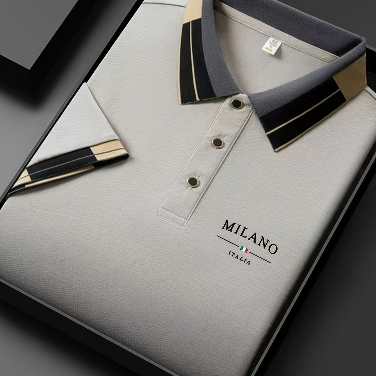 Polo maille aérée à col boutonné