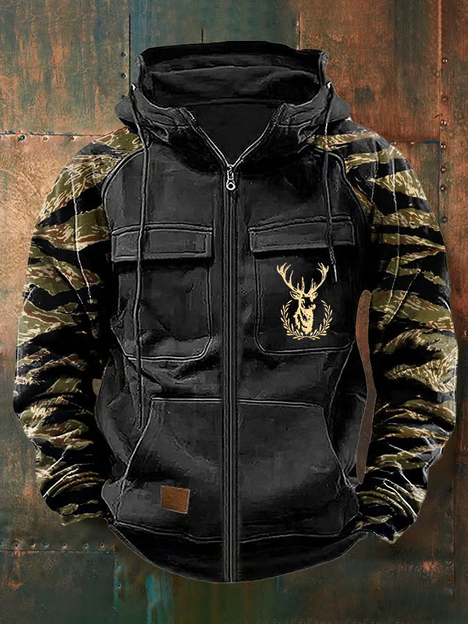 Sweat zippé à capuche multi-poches