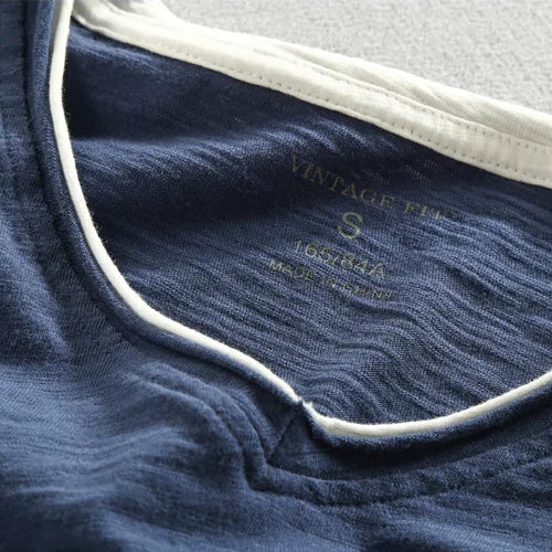 T-shirt à manches longues en coton essentiel coupe décontractée homme – Eysines