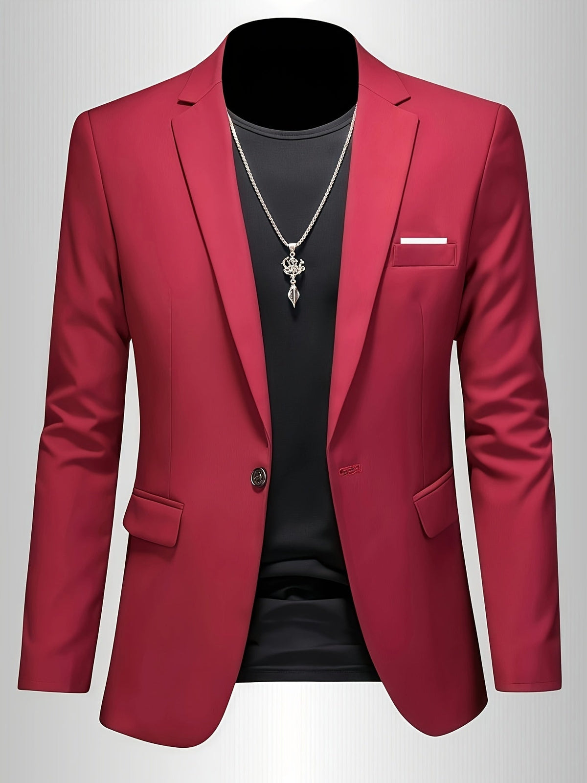 Blazer uni coupe ajustée à col revers