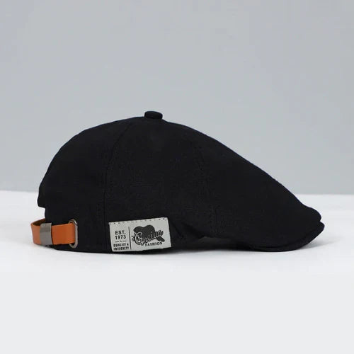 Casquette plate ajustable à petit bord et couronne arrondie panneaux cousus homme – Carbon-Blanc
