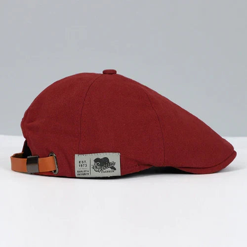 Casquette plate ajustable à petit bord et couronne arrondie panneaux cousus homme – Carbon-Blanc