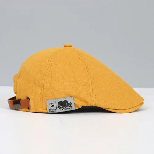 Casquette plate ajustable à petit bord et couronne arrondie panneaux cousus homme – Carbon-Blanc