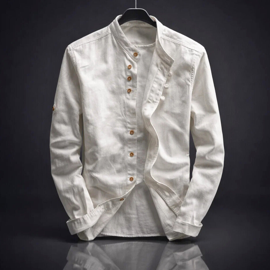 Chemise col montant boutonnage original